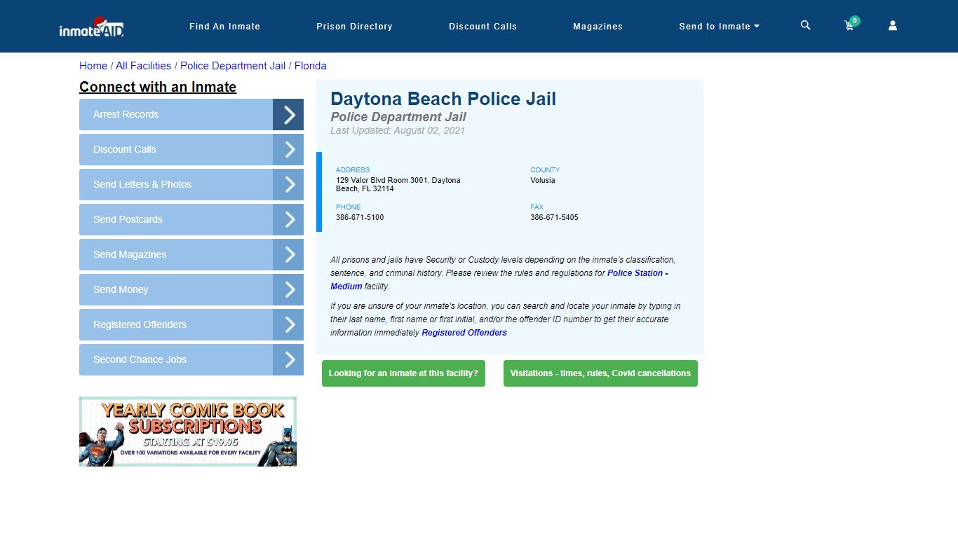 Daytona Beach Police Jail & Inmate Search - Daytona Beach, FL